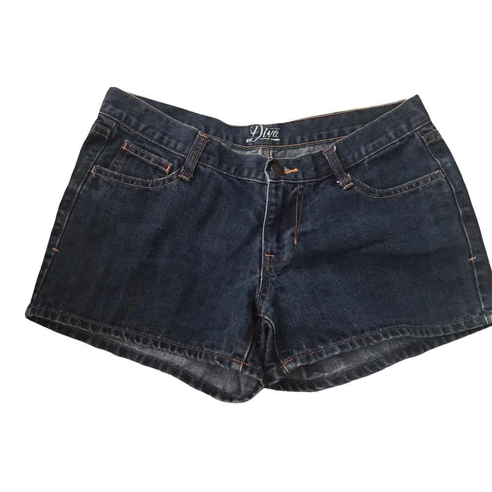 Old Navy Jeans Shorts Womens Sz 6 The Diva Jean Regular Dark Denim Pockets Jorts